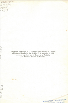 EL MERCADO DE CAPITALES EN COLOMBIA 1975